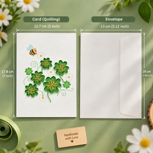 Tarjeta de Felicitación Personalizada con Trébol de la Suerte y Abeja, Hecha a Mano, Venta al por Mayor, del Mejor Fabricante de Papelería, con el Mejor Papel - Product Image 2