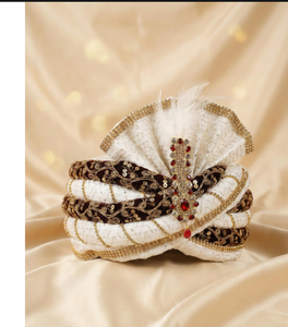 Turbante de Terciopelo de Lujo para Novio, Safa con Kundan Kalgi, Pagri Premium para Boda, Tocado Tradicional Indio para Hombre - Product Image 5