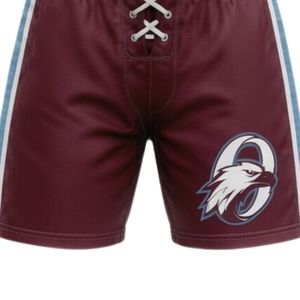 Ensemble short et maillot de hockey sur glace sublimé pour homme, bordeaux et bleu, en polyester, col en V, imprimé, tenue d'équipe, vêtements de match - Product Image 5