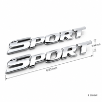 Emblème de voiture en plastique ABS chromé 3D Sport, directement de l'usine, pour aile latérale, coffre arrière, universel, en vrac