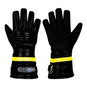 Cowhide Aniline Leather Fireman Firefighter Waterproof Membrane Cut Resistant Lining <b>Fire</b> Fighting Gloves - Product Image 1