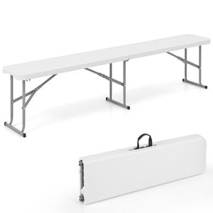 Panca Pieghevole in Plastica 6 Piedi, Seduta Portatile per Picnic e Campeggio con Maniglia per il Trasporto - Product Image 1