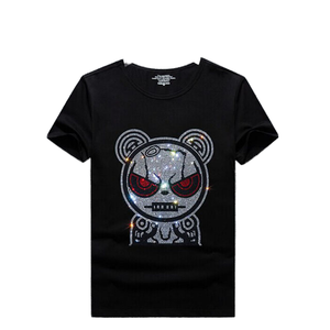 Camisetas de algodón de alta calidad para hombres, camisetas personalizadas de piedra del Rin, camisetas de verano para exteriores, camisetas de moda para hombres con color negro - Product Image 3