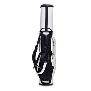 Sac de golf professionnel blanc et noir avec fermetures éclair thermosoudées et béquille de stabilité automatique - Product Image 5