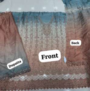 ผ้าออร์แกนซ่านำเข้าคุณภาพพรีเมียม ประดับด้วยลูกปัดหลากหลายแบบ งานฝีมือประณีต ผ้าดีไซน์หรูหราสำหรับชุดแต่งงาน เสื้อผ้าสไตล์ชาติพันธุ์ - Product Image 5