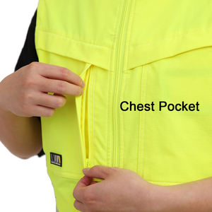Chaleco de Seguridad Reflectante de Alta Visibilidad para Hombre, Verde, Poliéster, Ropa de Trabajo - Product Image 6
