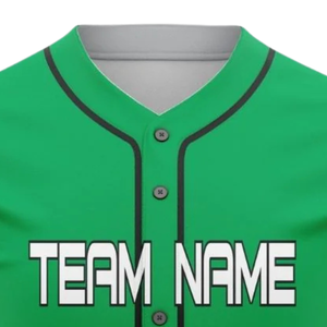 Camiseta Deportiva de Béisbol Personalizada para Hombre, Verde y Negra, con Botones, Transpirable, Uniforme de Equipo de Softbol, para Entrenamiento - Product Image 5