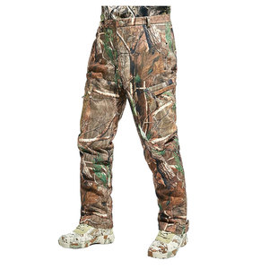 Pantalon en coton léger pour homme, coupe droite, taille élastique, style vintage, imprimé camouflage, imperméable, respirant et écologique - Product Image 2