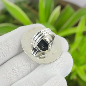 Handmade Bezel Setting Chrysanthemum Gemstone <b>Ring</b> 925 Sterling Silver Unique Elegant Fashion Boho Jewelry for Party - Product Image 2