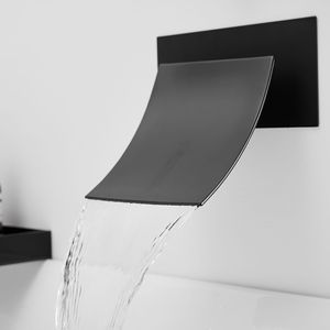 Grifo de Baño de Cascada con Montaje en Pared y una Sola Manija en Níquel Cepillado, Grifos para Baño y Ducha - Product Image 6