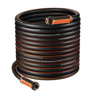 Tuyau d'arrosage de jardin en caoutchouc robuste de 30 m (100 pi), 5/8 po, 4 couches, résistant à 150 PSI (surpression 600 PSI), flexible, anti-pli, pour extérieur, 7,5 m (25 pi), 15 m (50 pi) - Product Image 2