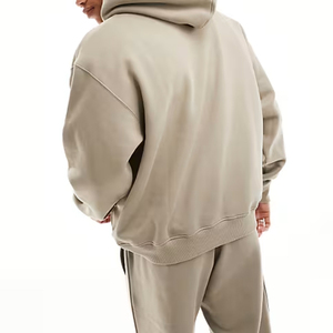 Ensemble de survêtement unisexe ROLIEN en molleton 100 % coton, couleur unie, avec capuche et cordon de serrage, coupe droite, respirant, décontracté, hiver - Product Image 3