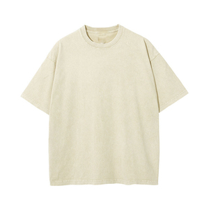 Nouvel Arrivage T-shirt Boxy à Logo Personnalisé, Délavé à l'Acide, Épaules Tombantes, Col Rond, Coupe Oversize, en Coton Violet, Manches Courtes, Style Décontracté - Product Image 3