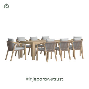 Juego de Muebles de Jardín Comerciales para Exteriores, Muebles de Madera para Sala de Estar, Muebles de Madera para Jardín Resistentes a los Rayos UV - Fuji - Product Image 1