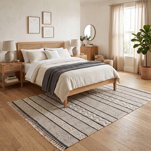 Alfombra Plana Tejida a Mano de Estilo Bohemio de Algodón NYKO MART BJTH-10, Ecológica, Antideslizante, Reutilizable y Lavable para Sala de Estar y Dormitorio - Product Image 5