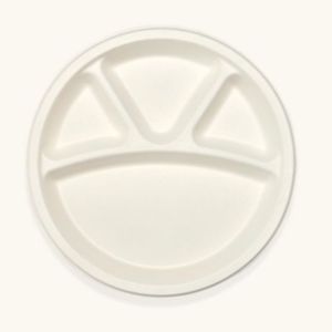 Assiette alimentaire biodégradable en canne à sucre de qualité supérieure, 11 pouces, 4 compartiments, écologique, jetable, pour repas chauds et froids, prix export - Product Image 1