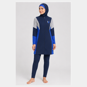 Women's Modest 4-Piece Burkini Set Custom Made Casual Stylish Design Full Coverage <b>Muslim</b> <b>Swimwear</b> Eco-Friendly Breathable Long - Product Image 5