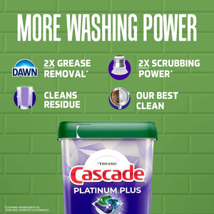 Cascade Platinum Plus Dishwasher Pods, Dishwasher <b>Detergent</b>, Dishwasher Soap,Dish Tabs, Dishwashing Tablets Dish <b>Detergent</b> Fresh - Product Image 6
