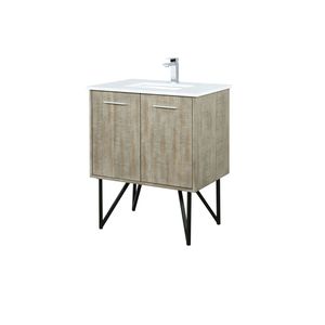 Mobile da bagno rustico in acacia con piano da 30 pollici L X 20 Pollici Set rubinetto cromato con piano in marmo coltivato D, 30 pollici. L X 20 Pollici D - Product Image 4