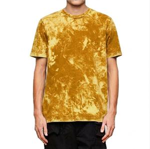 Camiseta de punto informal de manga corta con cuello redondo y estampado tie-dye verde para hombre - Product Image 4