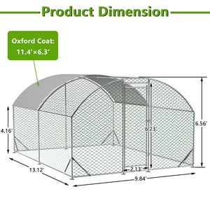 Recinto per Polli in Metallo Personalizzabile di Grandi Dimensioni 3x4x2m con Copertura Impermeabile e Anti-UV per Galline Ovaiole - Product Image 3