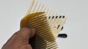 Conifer Handcrafted Natural Horn Large Hair <b>Comb</b> <b>Wide</b> Tooth Detangling Polished Artisan Grooming Salon Hair Care Accessories - Product Image 4