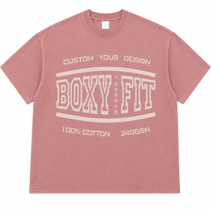 Boxy Fit Oversized T-<b>Shirt</b> 100% Cotton 240GSM <b>Short</b> <b>Sleeve</b> <b>Men's</b> Casual Letter Print O-Neck Jersey Knitted - Product Image 1