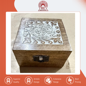Exportador Indio Vende Caja Rectangular de Madera de Mango Hecha en India para Uso en la Cocina, Caja de Almacenamiento de Madera Tallada a Mano en Venta - Product Image 2