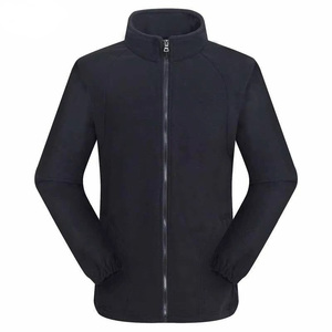 Custom Classic Polar Fleece Jacket Men Grey Black Blue Red Khaki <b>Stand</b> Collar Full Zip Up Elastic Cuff Warm Outdoor Coat - Product Image 5