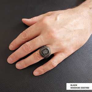 Bague Maçonnique BOJ 017 Personnalisée Unisexe, Bague Chevalière Maître Maçon du Texas, Style Hip Hop Argenté, Prix Bas - Product Image 2