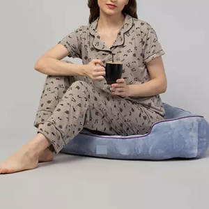 Conjunto de Pijama de Punto para Mujer con Top de Manga Larga y Pantalones Largos, Ropa de Dormir Suave y Transpirable - Product Image 3