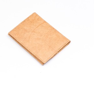 Foldable Passport <b>Holder</b> Microfiber Synthetic Leather Minimalist Design Letter Pattern Square Shape Beige Gray Accent - Product Image 2