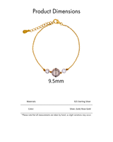Nouveauté - Bracelet à chaîne avec breloque en zircon cubique plaqué or brillant, argent sterling 925, réglable, pour femmes, bijoux quotidiens, cadeau