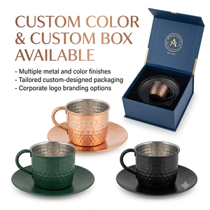 Hand Hammered Pure Copper Coffee Cup Saucer Set Food Grade <b>Tin</b> Lined Turkish Arabic Espresso <b>Mug</b> Hotel Tableware Wholesale Gifts - Product Image 6