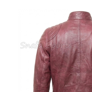 Chaqueta de Cuero para Hombre, Diseño Personalizado con Parche de Logotipo, Chaqueta Bomber de Cuero para Carreras, al por Mayor, Alta Calidad - Product Image 6