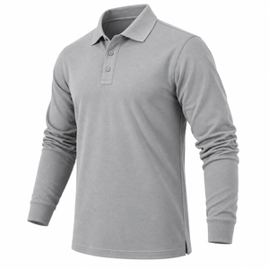 Wholesale <b>Men</b> Long Sleeve Polo <b>Shirt</b> Breathable Cotton Golf <b>Shirt</b> Solid Color Custom <b>Mens</b> Business Casual Polo <b>Shirt</b> - Product Image 5