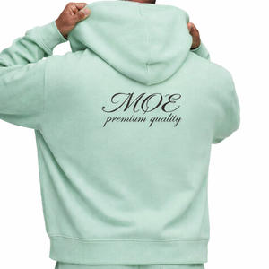 Sudadera con capucha para hombre con cremallera, tejido acanalado, mezcla de algodón, corte holgado, estilo urbano, venta al por mayor OEM - Product Image 3