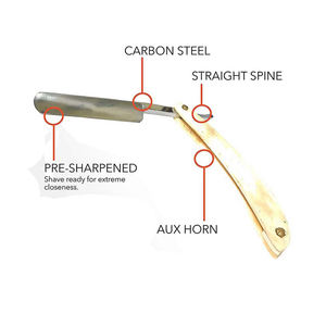 IKZARSA <b>Straight</b> Razor Buffalo Bone Handle Stainless Steel Blade Single Blade Barber Hairdresser Face Body Outdoor Use - Product Image 3