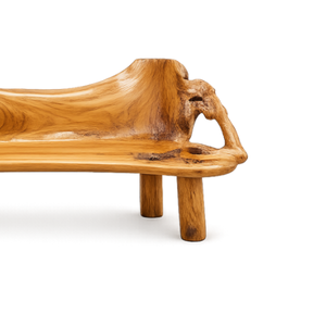 Banco de Patio de Madera Rústica ARTERRA, Muebles de Exterior con Borde Natural, Diseño Moderno y Duradero, 2 Plazas - Product Image 3