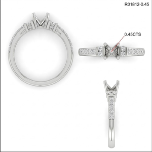 ฮ่องกงแหวนเพชรแท้18K สีทองขาวประดับเพชรแท้แหวนหมั้นแบบกึ่งภูเขาทำเองสำหรับผู้หญิงขายส่ง - Product Image 6