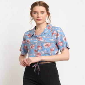 Chemises Hawaïennes Décontractées à Manches Courtes en Coton Imprimé Floral Aloha pour Hommes et Femmes, Personnalisables OEM/ODM, Idéales pour les Vacances et les Plages Tropicales - En Stock - Product Image 2