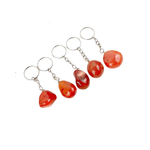 Llavero de cristal de alta calidad, llavero de cornalina roja pulida, llavero de piedra natural, regalos para mujeres, venta al por mayor - Product Image 5