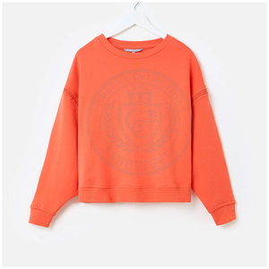 Sisterhood <b>Orange</b> Crewneck Sweatshirt Embroidery Greek Letter 100% Soft Cotton Knitted Pullover <b>Top</b> For Winter Casual Wear - Product Image 1