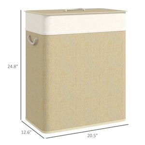 Cesto per Bucato in Bambù Naturale, Cesto in Vimini per Pratico Organizzazione Domestica - Product Image 6