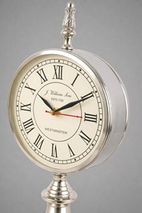 Horloge de bureau en acier inoxydable très demandée, forme circulaire, chiffres romains, mouvement à quartz silencieux, sans tic-tac, sonnerie horaire - Product Image 3