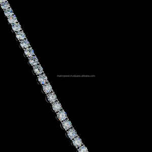 Joyería fina 10K oro blanco 5mm cadena de eslabones de tenis D Color VVS Hpht Cvd diamante personalizable Logo Lock Cadena de tenis - Product Image 5