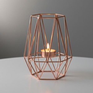 Porte-bougie en fer fait main pour la décoration de la maison, porte-bougie doré de luxe pour table de mariage, ensemble de porte-bougie en métal noir moderne - Product Image 4