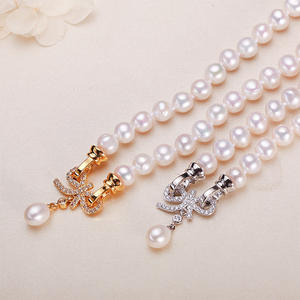 Collar de Perlas de Agua Dulce Casi Redondas de 8 mm de Zhuji Jewelry, Estilo Mariposa, Cadena para Clavícula, el Mejor Regalo - Product Image 4