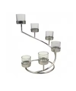 Support à bougie élégant en métal, bougeoir décoratif pour table, intérieur de maison, salon, centre de table de mariage, accent décoratif - Product Image 2