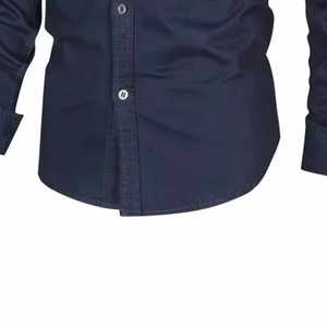 เสื้อเชิ้ตแขนยาวคอจีนผู้ชาย เสื้อเชิ้ตแขนยาวคุณภาพสูงผู้ชาย เสื้อเชิ้ตแขนยาวผ้าฝ้ายน้ำหนักเบาผู้ชาย - Product Image 5